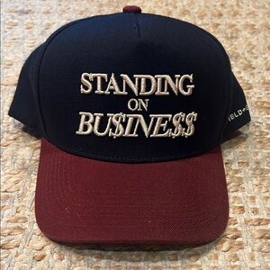 Field Grade Standing on Business Navy and Maroon Cap